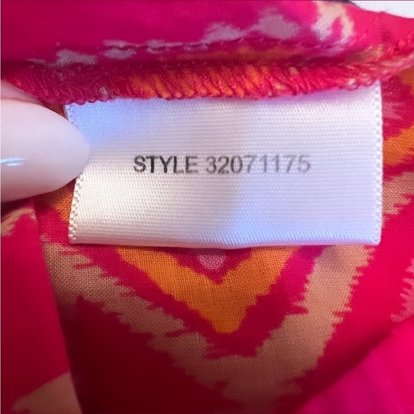 TORY BURCH 100% Cotton Pink & Orange Crotchet/Tassel Longsleeve Tunic Top Sz 6 - Picture 13 of 13